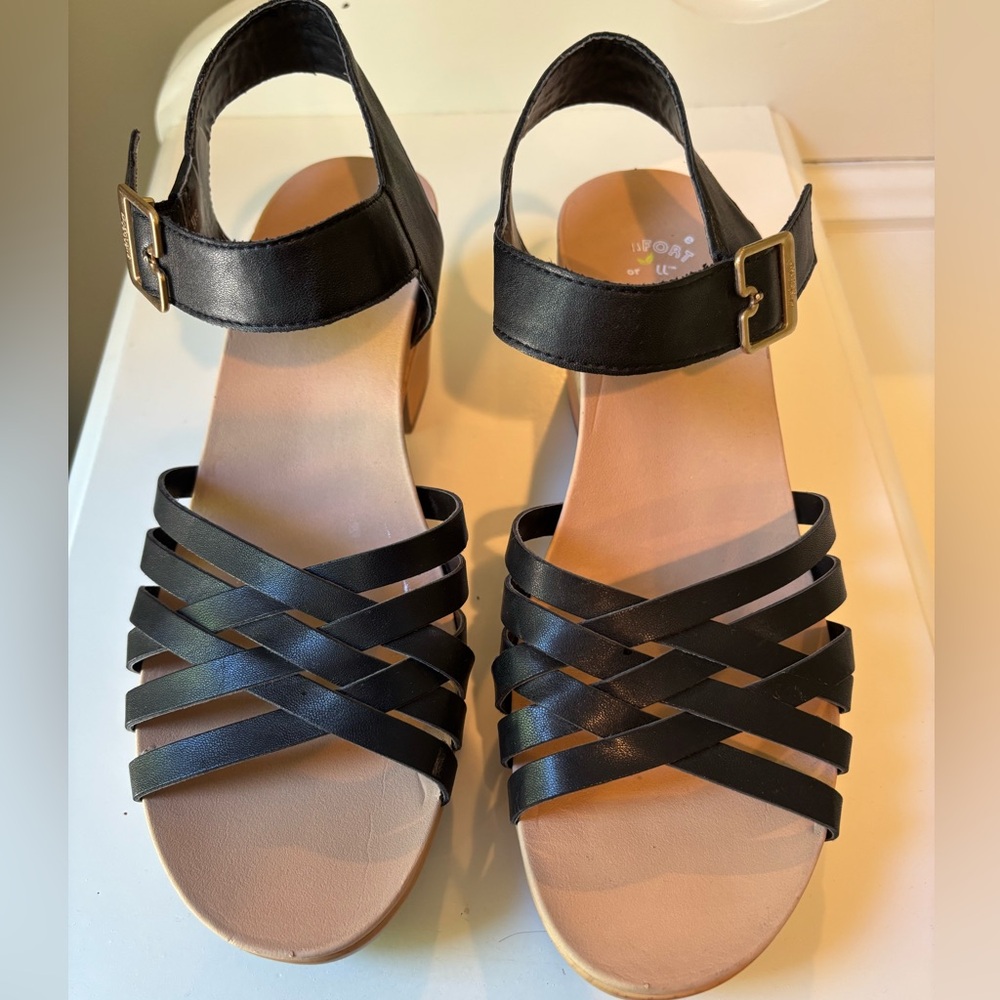 Dr. Scholl's Black and Tan Sandals - Picture 2 of 8